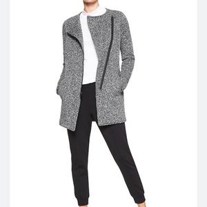 Banana Republic Marled Knit Moto Zip Jacket Sweater Women’s Size M FLAW